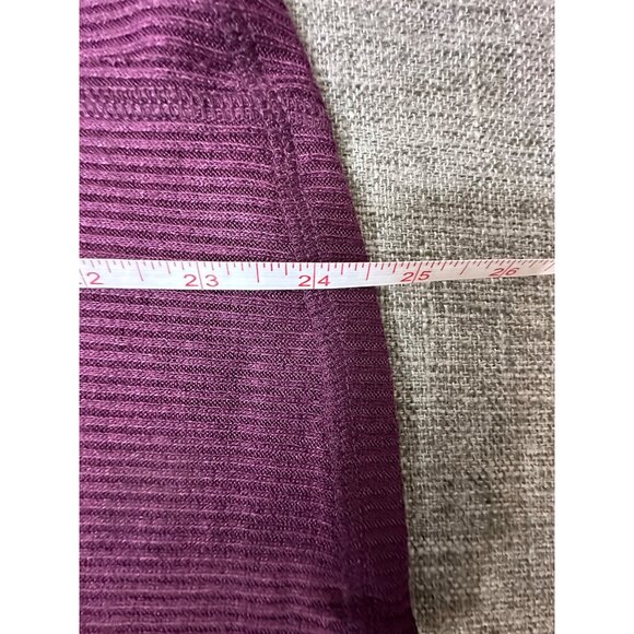 Knox Rose Womens Ribbed Long Sleeve Pullover Shirt Top Medium Dark Purple - Picture 7 of 7